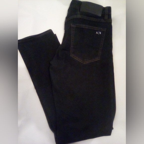 Armani Exchange A/X Straight Jambe Droite Jeans Size 31 99% Cotton Dark Blue - Picture 1 of 12